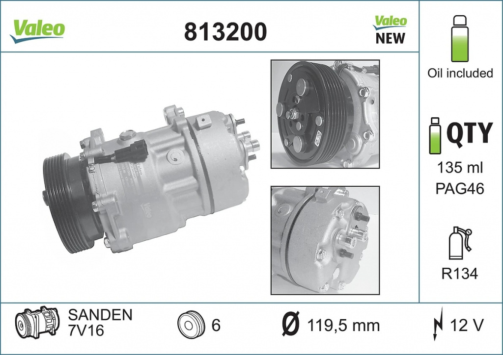Compresor climatizare Valeo AUDI A3 (8L1) 1996-2003 - 813200