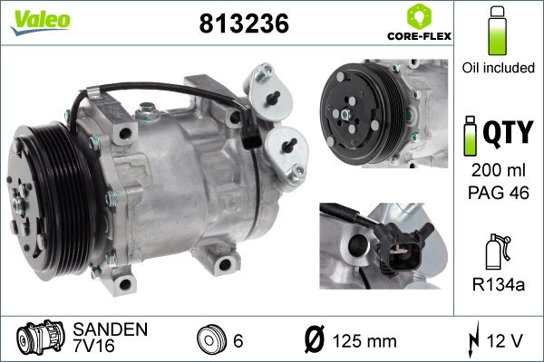 Compresor climatizare Valeo FORD FOCUS C-MAX (DM2) 2003-2007 - 813236