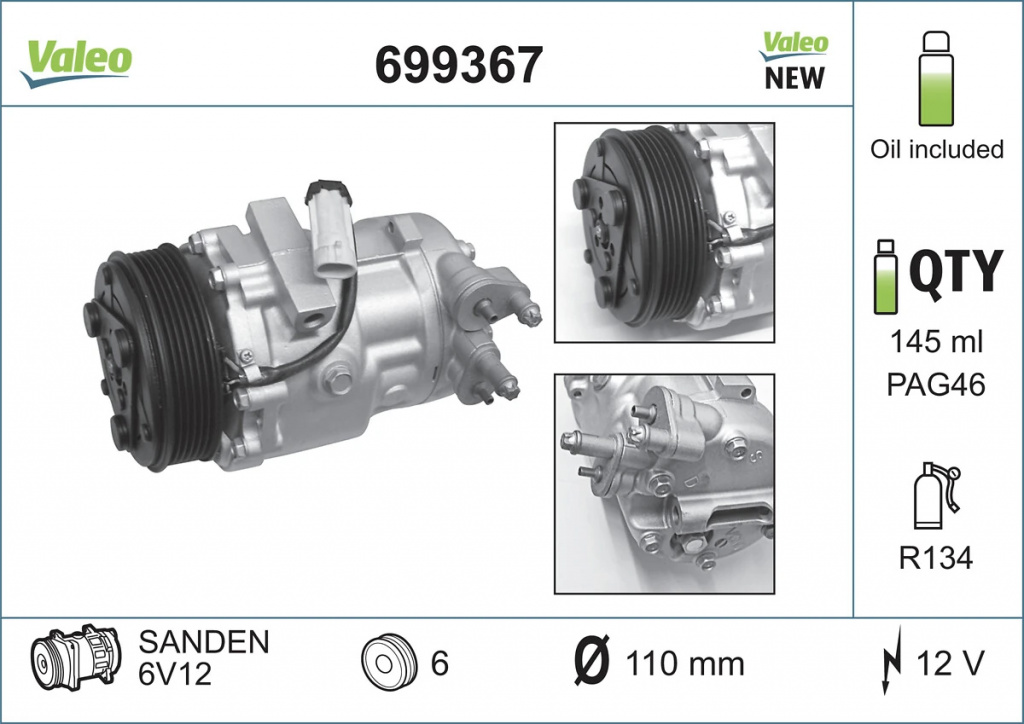 Compresor climatizare Valeo SUZUKI SWIFT III (MZ, EZ) 2005-2011 - 699367