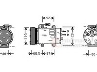 Compresor, climatizare VOLVO S40 I limuzina (VS), VOLVO V40 combi (VW) - VAN WEZEL 5900K101