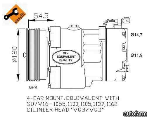 Compresor, climatizare VW CADDY II pick-up (9U7) N