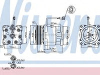 Compresor, climatizare VW LT II bus (2DB, 2DE, 2DK) (1996 - 2006) NISSENS 89083 piesa NOUA