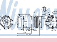 Compresor, climatizare VW SHARAN (7M8, 7M9, 7M6) (1995 - 2010) NISSENS 89117 piesa NOUA