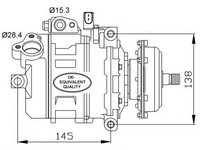 Compresor, climatizare VW TRANSPORTER / CARAVELLE Mk V bus (7HB, 7HJ, 7EB, 7EJ, 7EF, 7 (2003 - 2020) NRF 32148