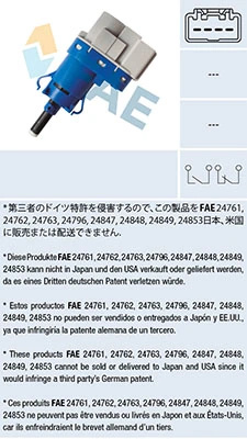 Comutator lumini frana FAE FORD TRANSIT CUSTOM V362 caroserie (FY, FZ) 2012-2016 - 24849