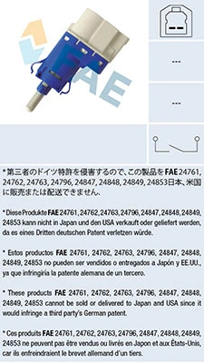 Comutator lumini frana FAE VOLVO V60 I (155) 2010-2015 - 24848