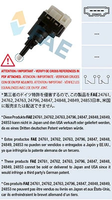 Comutator lumini frana FAE VW CADDY III microbus (2KB, 2KJ, 2CB, 2CJ) 2004-2015 - 24761