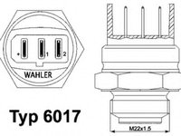 Comutator temperatura, ventilator radiator AUDI A4 (8D2, B5) (1994 - 2001) WAHLER 6017.95D piesa NOUA