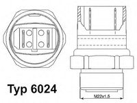 Comutator temperatura, ventilator radiator AUDI A4 Avant (8D5, B5) (1994 - 2001) WAHLER 6024.95D piesa NOUA