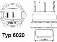 Comutator temperatura, ventilator radiator VW ILTIS (183), VW ATLANTIC I (16), AUDI 4000 (81, 85, B2) - WAHLER 6020.95D