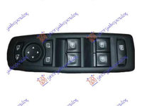 Comutator usa/Oglinda (Quatern) (2 Mufe/ 13 Pin & 6) (Cu Rama Mica/Neagra) (Cu Pliere) pentru Peugeot Expert 07-16,Interior,Comutatoare,Renault Scenic/Grand Scenic 12-16