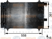 Condensator, climatizare (8FC351300251 HELLA) Citroen