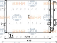 Condensator, climatizare (8FC351301364 HELLA) MERCEDES-BENZ