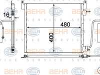 Condensator, climatizare (8FC351302541 HELLA) OPEL,VAUXHALL