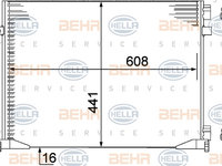 Condensator, climatizare (8FC351306661 HELLA) NISSAN,OPEL,RENAULT,VAUXHALL