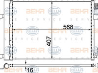 Condensator, climatizare (8FC351310614 HELLA) CHEVROLET,HOLDEN,OPEL,VAUXHALL