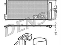 Condensator climatizare AC Denso, ALFA ROMEO GIULIETTA (940), 04.2010-02.2016, MITO (955), 08.2008-08.2015, Fiat BRAVO, 04.2007-, PUNTO GRANDE, 10.2005-, Lancia DELTA, 2008-, Opel CORSA D, 2006-2011 alum./ alum. brazat, 670 (630)x310 (295)x16 mm