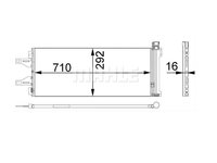 Condensator climatizare AC OEM/OES (Behr/Mahle), Citroen JUMPER, 2006-, Fiat DUCATO, 2006-, Peugeot BOXER, 2006- motor 2,0 HDI, 2,2 HDI, 2,3 JTD, 3,0, 3,0 HDI, alum./ alum. brazat, 745 (715)x295x16 mm, cu uscator si filtru integrat, Ac/ (doar fata)