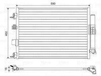 Condensator climatizare AC OEM/OES (Valeo), FORD C-MAX, 03.2015-, FOCUS, 09.202014-, KUGA/ESCAPE, 2016-, TRANSIT/TOURNEO CONNECT, 12.2013- motor 1,5 TDCI, 1,6 TDCI, 1.0/1,6 Ecoboost, aluminiu/ aluminiu brazat, 590(550)x395x16 mm, cu uscator filtrat