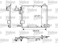 Condensator climatizare AC OEM/OES (Valeo), OPEL ASTRA G, 1999-2009, ZAFIRA, 09.2000-06.2005 motor 1,7 DTI/CDTI/TD, 2,0 DTI, 2,2 DTI , 2,0 benzina, aluminiu/ aluminiu brazat, 415 (380)x380 (357)x16 mm, fara filtru uscator