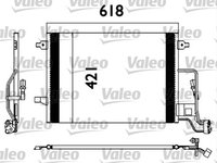 Condensator climatizare AC OEM/OES (Valeo), SKODA SUPERB, 12.2001-03.2008, VW PASSAT (B5), 11.2000-05.2005, aluminiu/ aluminiu brazat, 615 (575)x417x16 mm, fara filtru uscator