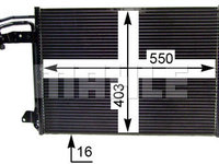 Condensator climatizare AC324000P MAHLE pentru Seat Leon Skoda Octavia Audi A3 Vw Golf Vw Jetta Skoda Superb Audi Tt Vw Eos Vw Caddy Vw Vento Vw Touran Vw Rabbit Seat Altea Seat Toledo