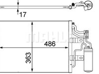 Condensator, climatizare (AC409000S BEH MAH) OPEL,VAUXHALL