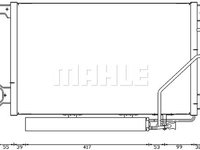 Condensator climatizare AC662000S MAHLE pentru Mercedes-benz Clk 2002 2003 2004 2005 2006 2007 2008 2009