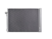 Condensator climatizare BMW X5 E70, 2006-2013, X5 F15, 08.2013-07.2018, X6 E71, 06.2007-2014, X6 F16, 08.2014-07.2019 motor 2,0, 3,0 d, 3,0 R6 T, 4,8 V8, cutie automata, full aluminiu brazat, 630(590)x460(440)x16 mm, cu uscator si filtru integrat