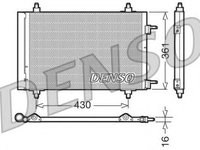 Condensator climatizare DCN07019 DENSO pentru CitroEn C4 Peugeot 5008 Peugeot 308 CitroEn Ds4 CitroEn Berlingo Peugeot Grand Peugeot Partner Peugeot Ranch CitroEn Ds5 Peugeot 307