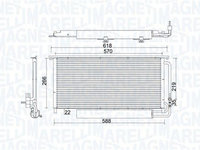 Condensator, climatizare MAGNETI MARELLI 350203922000