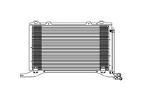 Condensator climatizare Mercedes Clasa E (W210), 06.1998-03.2002, motor 2.1 CDI, 75 kw diesel, cutie manuala/automata, E200 CDI,, full aluminiu brazat, 610 (565)x360 (315)x16 mm, fara filtru uscator