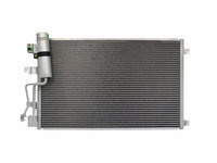 Condensator climatizare Nissan Qashqai/Qashqai +2 (J10), 02.2007-04.2014, motor 2.0 dci, 110 kw diesel, cutie manuala/automata, full aluminiu brazat, 645(595)x400(385)x16 mm, cu uscator filtrat
