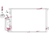 Condensator climatizare Opel VECTRA C, 2002-08.2008, SIGNUM, 05.2003-08.2008, Saab 9-3, 01.2004-03.2009, Fiat CROMA, 06.2005- motor 1,6/1,8/2,0 T, 2,2/3,2 V6 benzina , full aluminiu brazat, 660x410x17 mm, SRLine Polonia