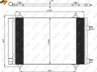 Condensator climatizare, Radiator clima Citroen Berlingo (B9), C4 1 (Lc), C4 2 (B7), C4 Cupe (La), Peugeot 307 (3a/C), 308 (4a, 4c), Partner (5f) Nrf 35611