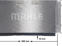 Condensator, climatizare RENAULT MEGANE III Coupe (DZ0/1_) MAHLE AC 44 000S