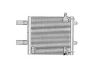 Condensator climatizare Seat Arosa, 01.2000-06.2004, motor 1.4 TDI, 55 kw diesel, cutie manuala, full aluminiu brazat, 390 (340)x360x16 mm, fara filtru uscator