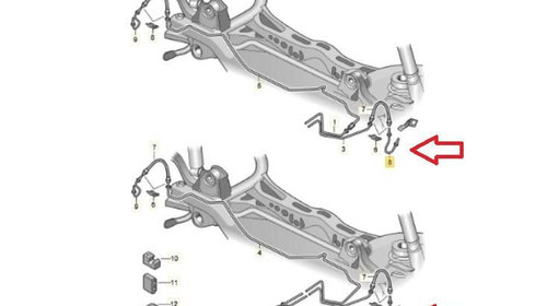 Conducta frana spate stanga / dreapta Volkswagen Passat B6(2006-2009) 1K0 611 763 E