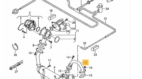 CONDUCTA RACORD FLEXIBIL LA RACITOR EGR VW AUDI SEAT SKODA 03G131521R 1.9 TDI 2.0 TDI