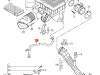 Conducta reziduu filtru aer Volkswagen Transporter T5 bus 2.0 TDI OEM 7H0129653