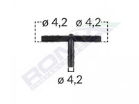 CONECTOR TEU FURTUN Conducta UNIVERSAL 4.2MM - NEGRU SET 5 BUC