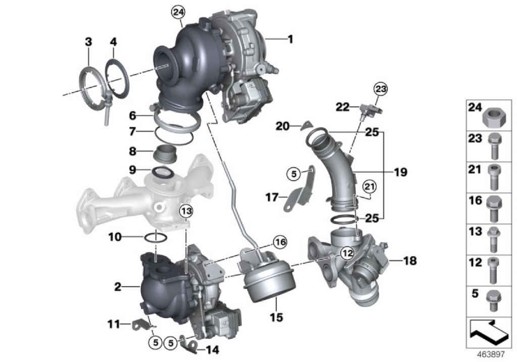 Connecting pipe with bypass flap turbina bi-turbo 8584199 / 8591188 bmw x2 x1 b47c20b Bmw X2 an 2020 b47 2.5dx cod piesa 11658513576