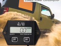 Contor orar cu afisaj LCD pentru motoarele in 2T si 4T pe benzina, ATV, Tractor, Utilaje agricole AVX-AG351A