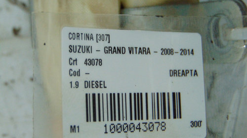 Cortina dreapta Suzuki Grand Vitara din 2009