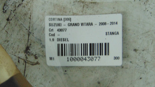 Cortina stanga Suzuki Grand Vitara din 2009