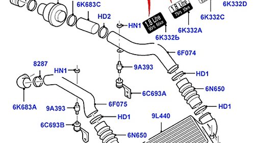 Cot furtun intercooler Ford Focus 1 1.8 TDCI