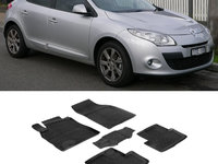 Covoare / Covorase / Presuri cauciuc stil tip tavita RENAULT Megane III 2008-2016 (5 bucati) (83252) - SEINTEX