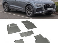 Covoare / Covorase / Presuri cauciuc stil tip tavita AUDI Q8 I dupa 2018-prezent (5 bucati) (86854) - SEINTEX