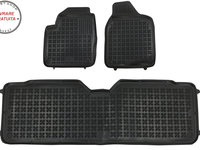 Covorase Presuri Auto Negru din Cauciuc compatibil cu Ford GALAXY I (1995-2006) Seat Alhambra I (1996-2010) VW Sharan I (1995-2010) versiune 5 pasageri- livrare gratuita