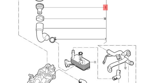 Cupla furtunuri racire motor Volkswagen Trans